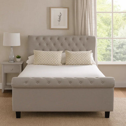 Norwich Light Grey Ottoman Double Bed