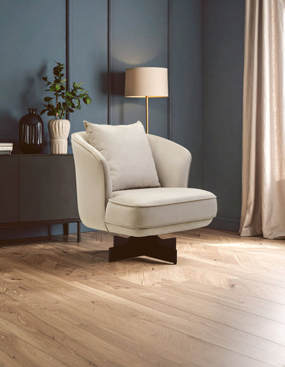 Harrogate Cream Velvet Swivel Chair