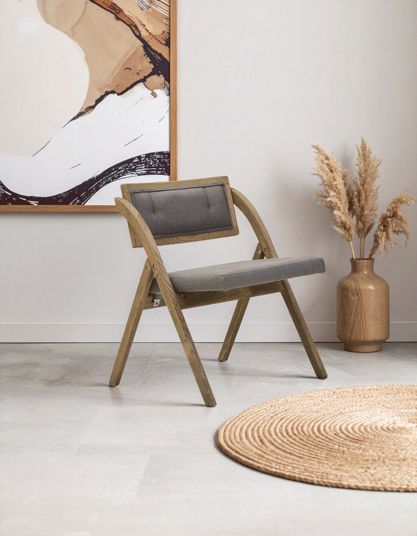 Stirling Grey Wash Elm Wood Folding Chair