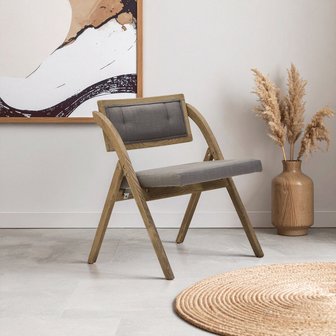 Stirling Grey Wash Elm Wood Folding Chair