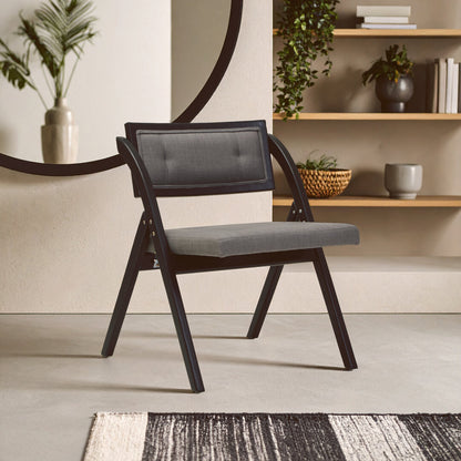 Stirling Grey and Black Elm Wood Folding Chair
