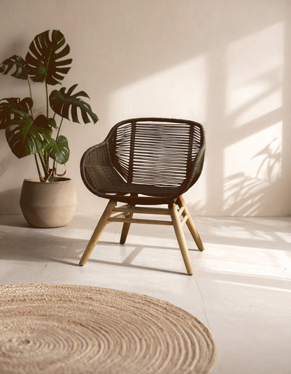 York Black Rope Armchair