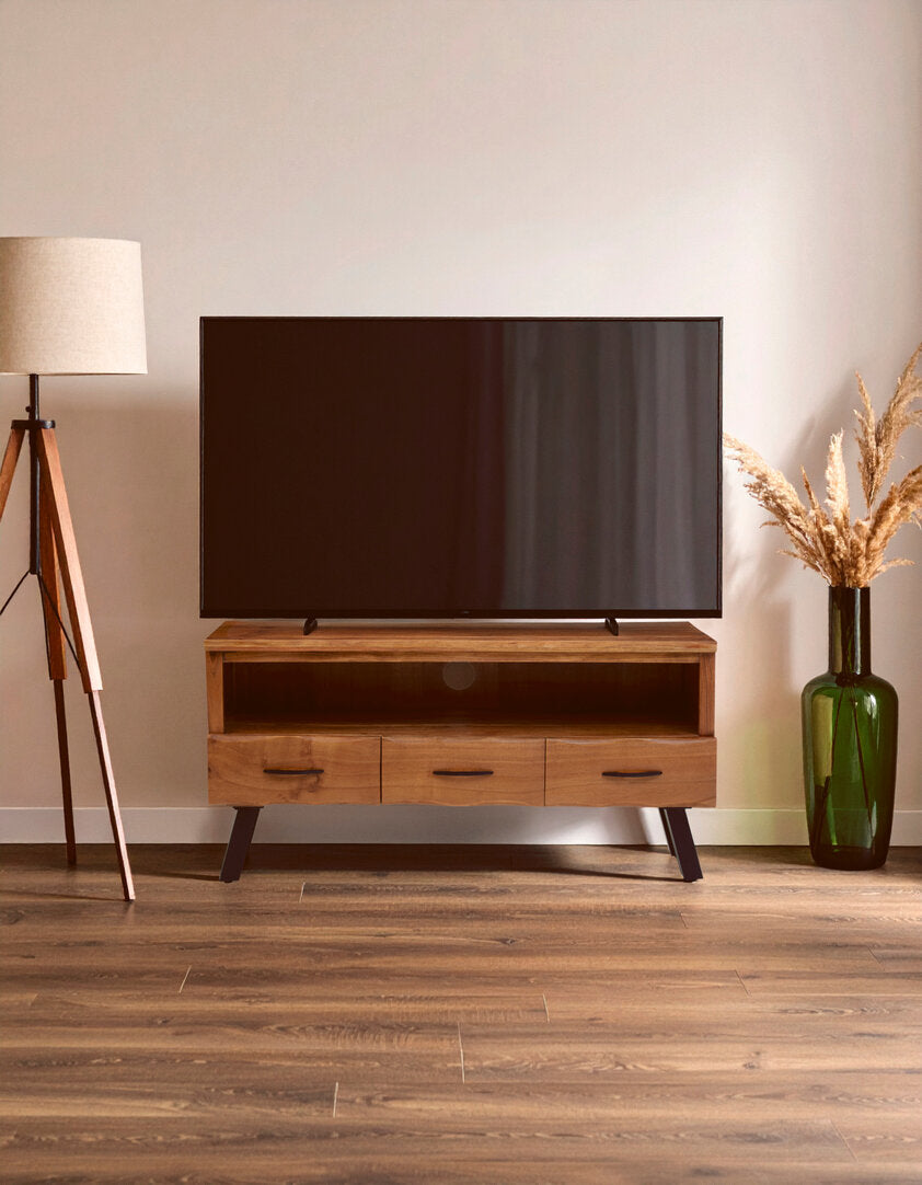 Florence Three Drawer Acacia Media Unit