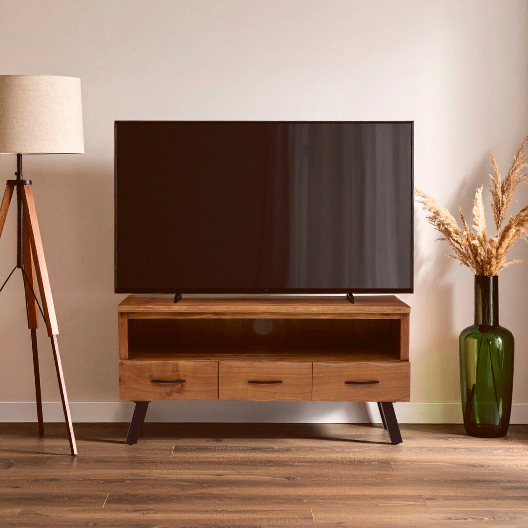 Florence Three Drawer Acacia Media Unit