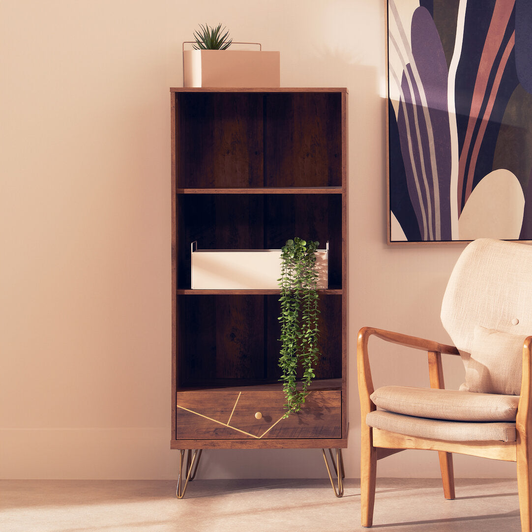 Belgravia 3 Tier Shelving Unit with Drawer