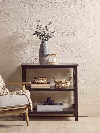 Savoy Three Shelf Black Bookcase