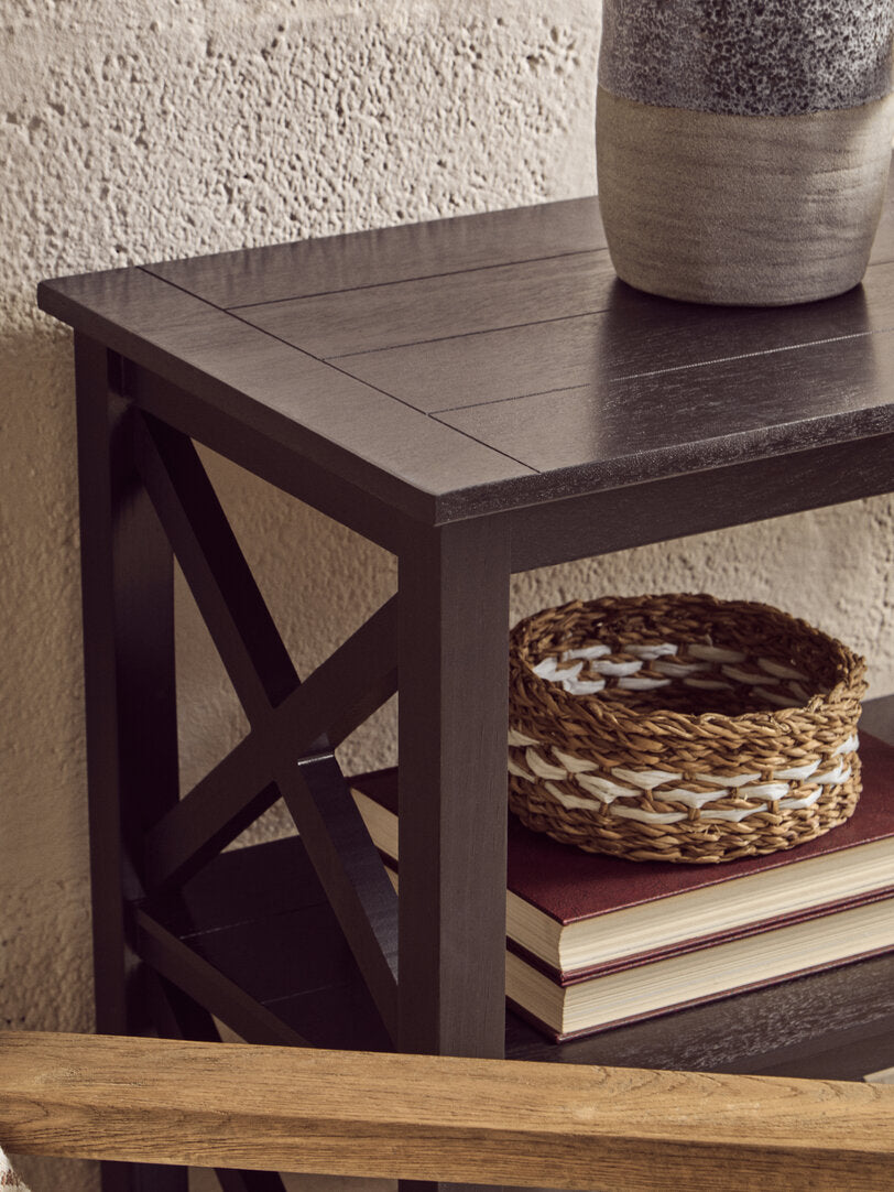 Savoy Three Shelf Black Bookcase