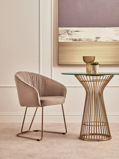 Lisbon Mink Velvet Dinner Chair
