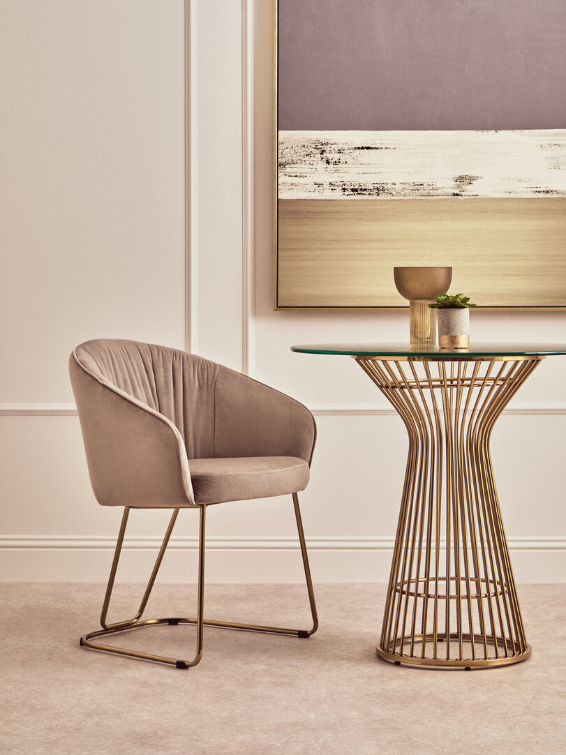 Lisbon Mink Velvet Dinner Chair