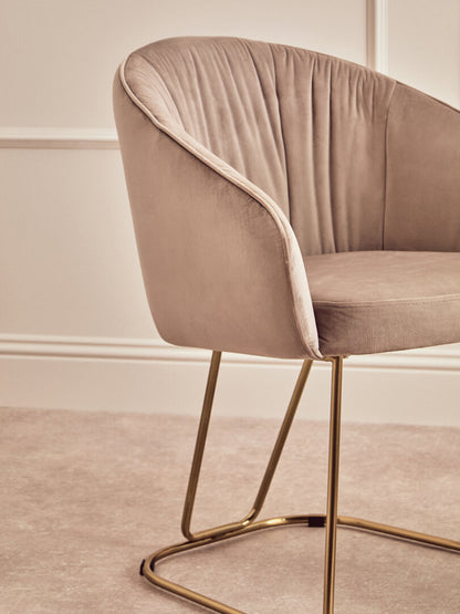 Lisbon Mink Velvet Dinner Chair