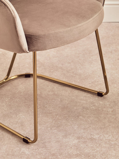Lisbon Mink Velvet Dinner Chair
