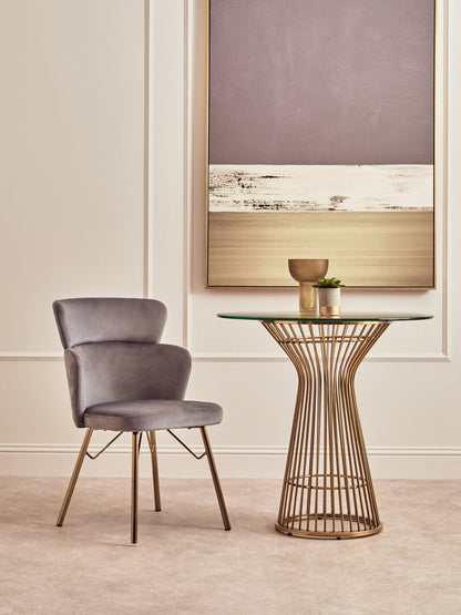 Lisbon Grey Velvet Chair