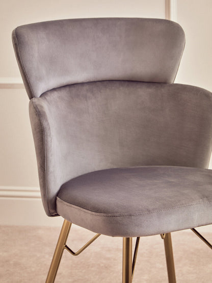 Lisbon Grey Velvet Chair