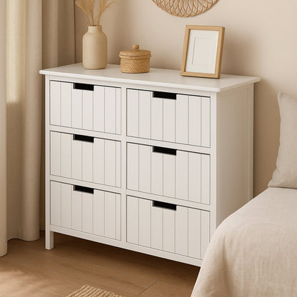 Belgravia England White Mdf 6 Drawers Chest
