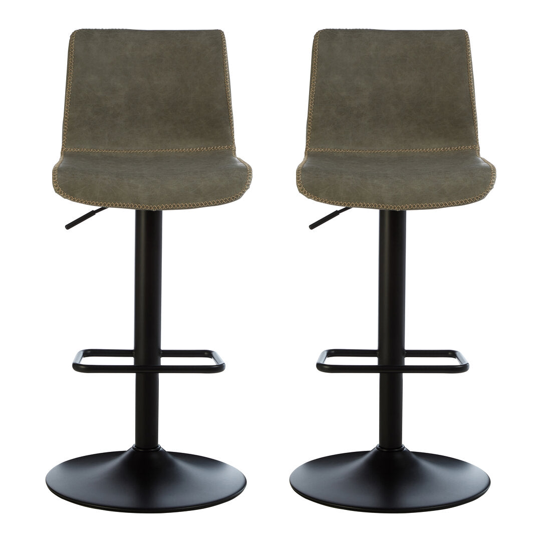 Devon Set Of Two High Back Ash Bar Stools
