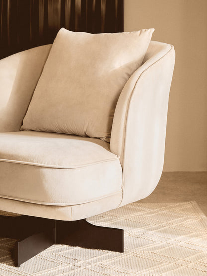 Harrogate Cream Velvet Swivel Chair