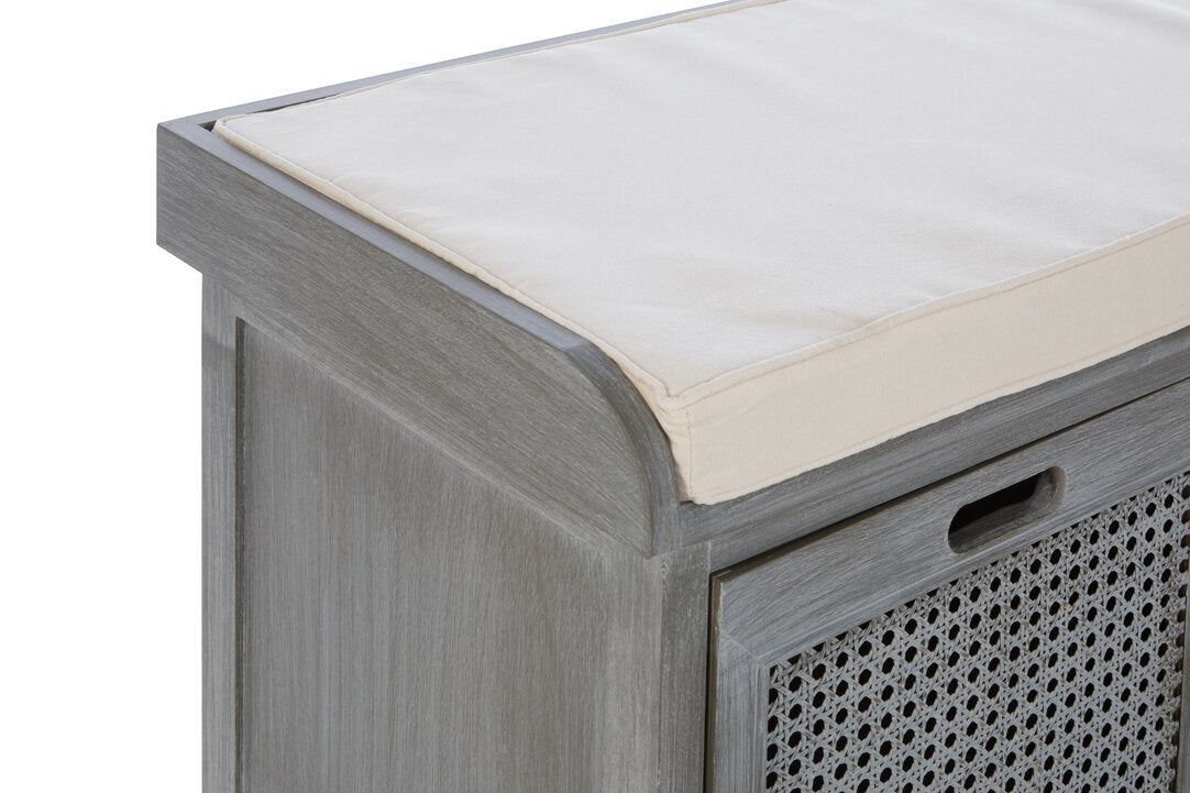 Savoy Grey Three Drawer Storage Bench with Cushion