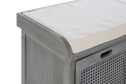 Savoy Grey Three Drawer Storage Bench with Cushion