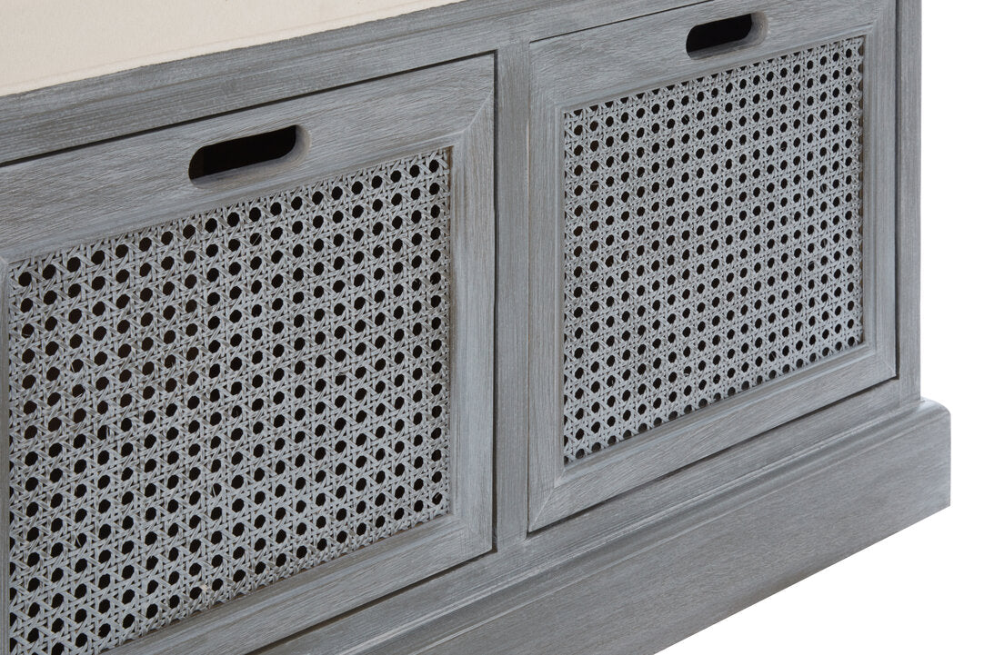 Savoy Grey Three Drawer Storage Bench with Cushion