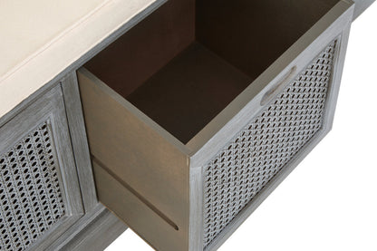 Savoy Grey Three Drawer Storage Bench with Cushion