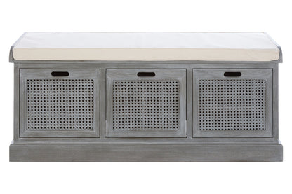 Savoy Grey Three Drawer Storage Bench with Cushion