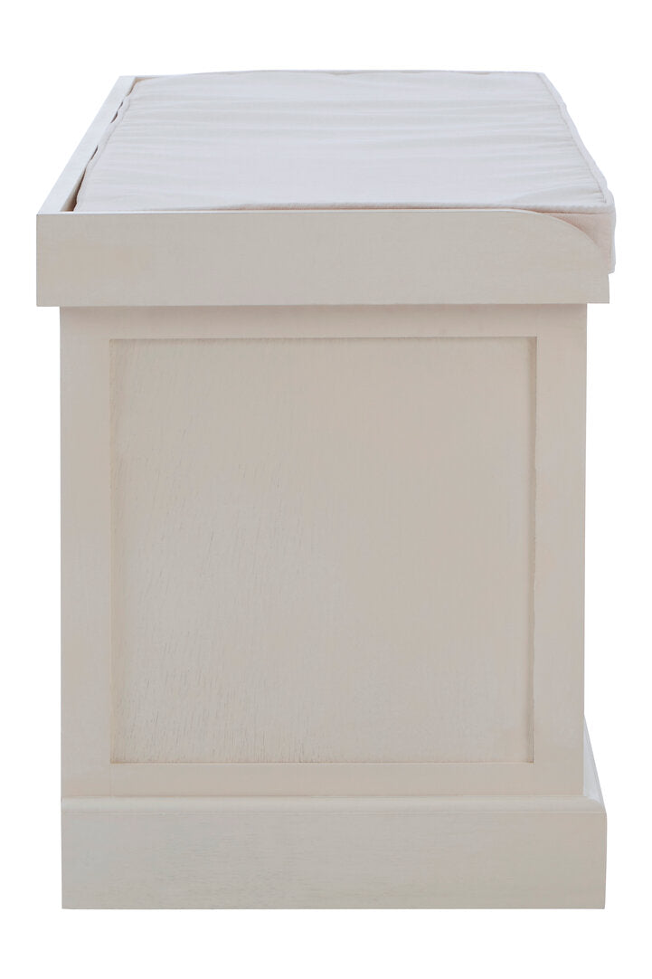 Savoy Antique White Three Drawer Storage Bench with Cushion