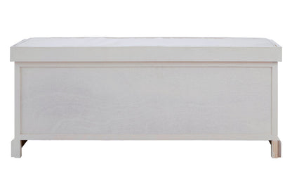 Savoy Three Drawer Storage Bench Cushion Antique White 