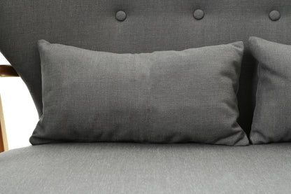 Richmond 2 Seat Grey Sofa with Birchwood Frame