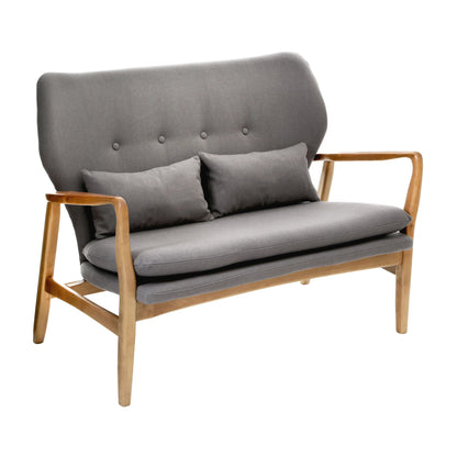 Richmond 2 Seat Grey Sofa with Birchwood Frame