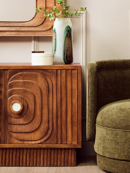 Brooklyn Two Door Mango Wood Carved Sideboard