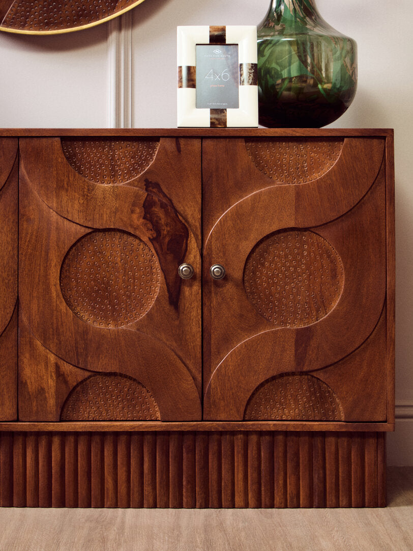 Soho Four Door Mango Wood Hammered Sideboard