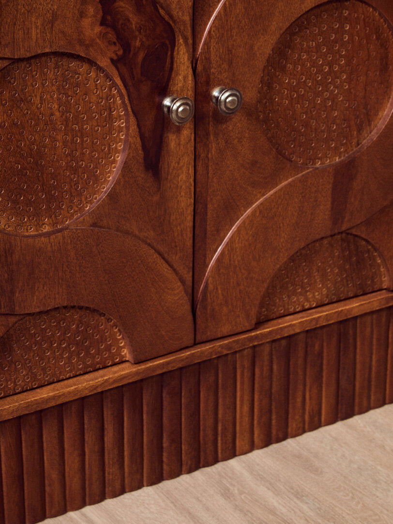 Soho Four Door Mango Wood Hammered Sideboard