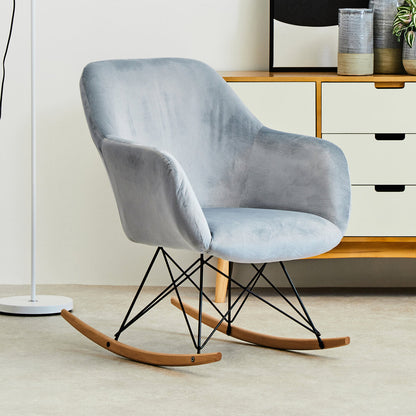 Richmond Small Blue Velvet Rocking Chair