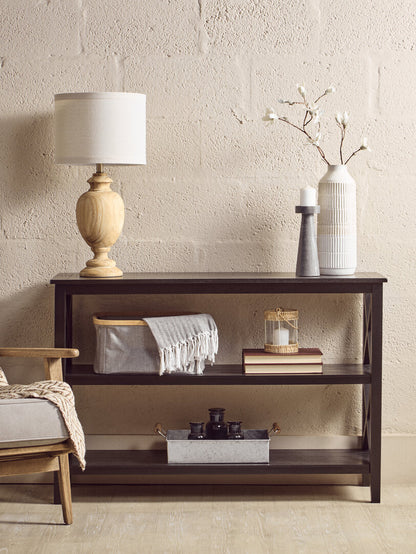 Savoy Three Shelf Large Black Bookcase