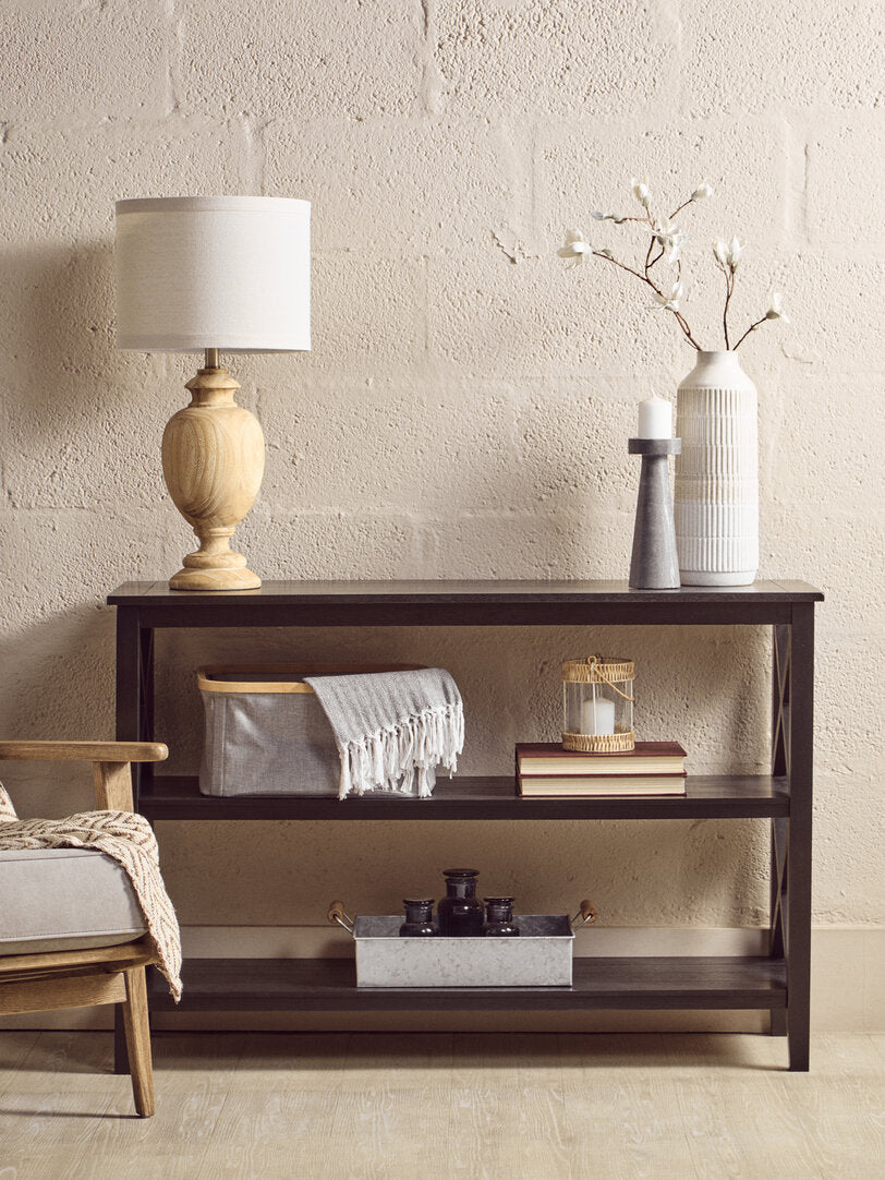 Savoy Three Shelf Large Black Bookcase