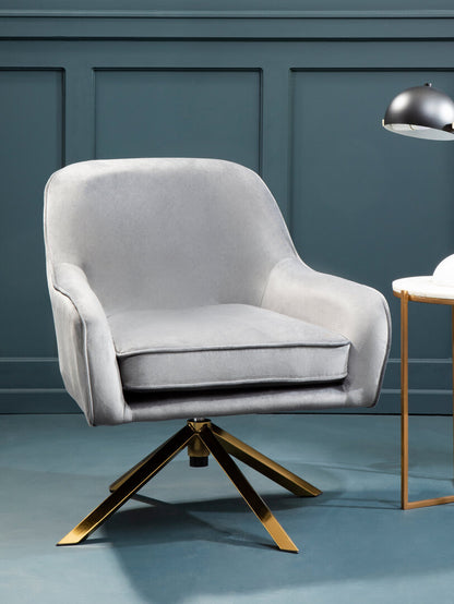 Vienna Grey Velvet Chair