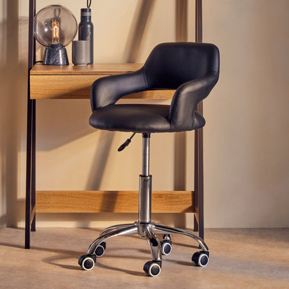 Aurora Black Home Office Chair with Curved Back