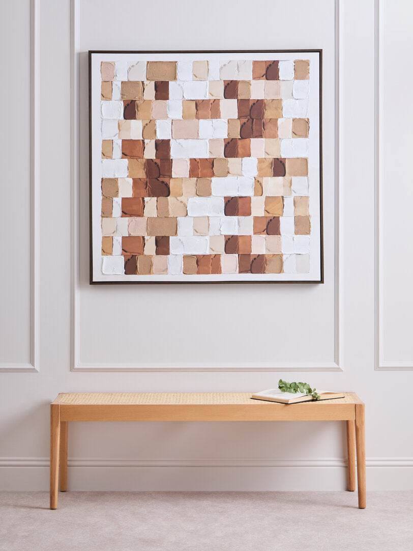 Stirling Natural Cane and Beech Wood Bench