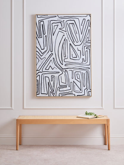 Stirling Natural Cane and Beech Wood Bench