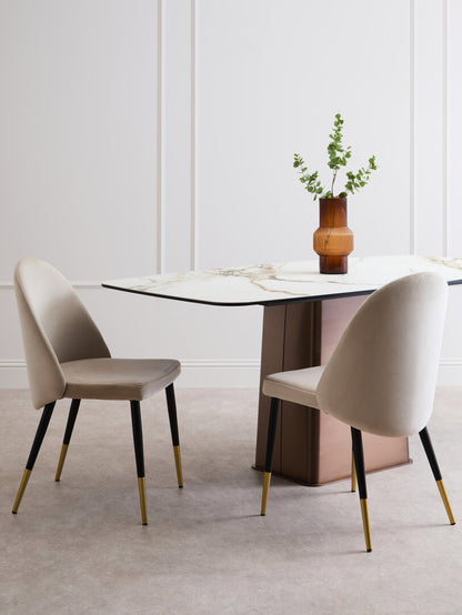 Aurora White Ceramic Marble Effect Rectangular Dining Table