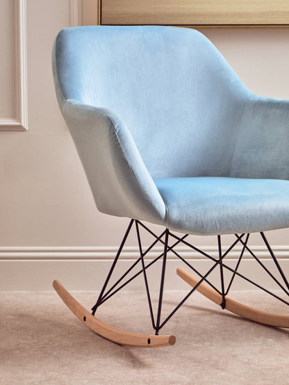 Richmond Small Blue Velvet Rocking Chair