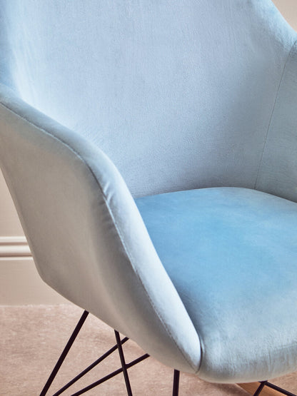 Richmond Small Blue Velvet Rocking Chair