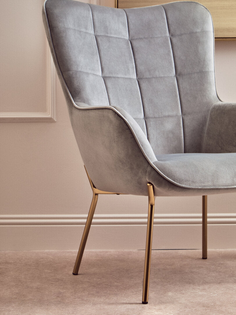 Richmond Grey Velvet Chair