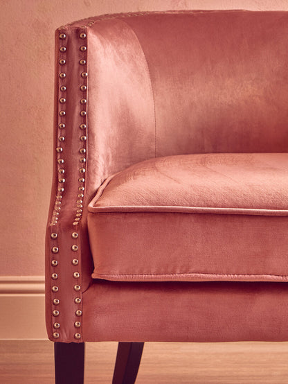 Savoy Pink Velvet Studded Chair