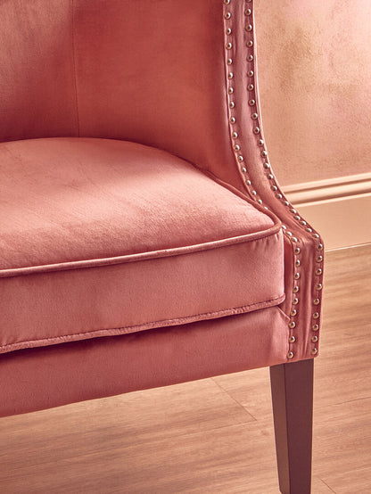 Savoy Pink Velvet Studded Chair