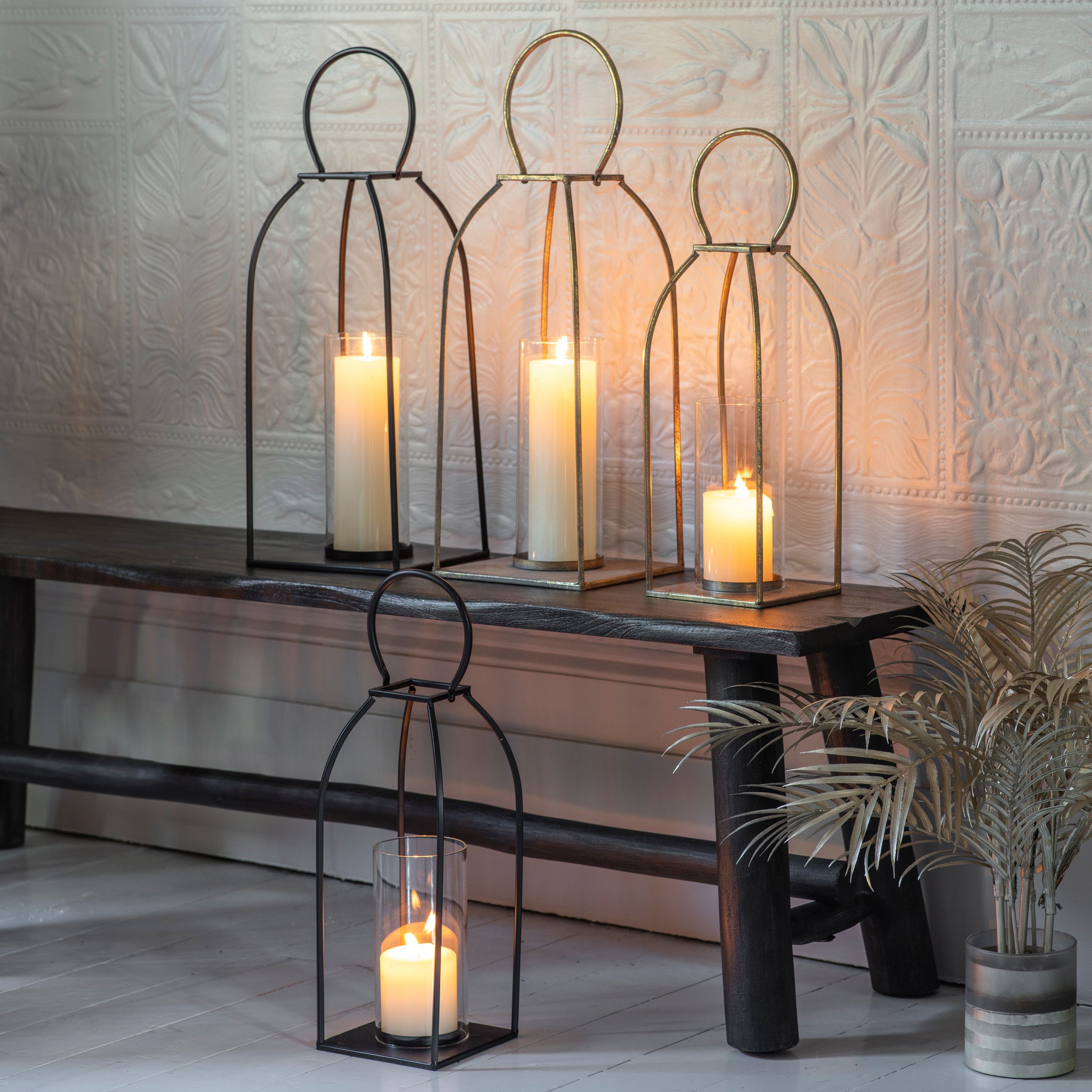 Alcora Lantern Antique Gold