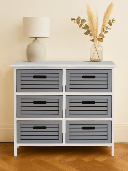 Chelsea 6 Grey Drawers Unit