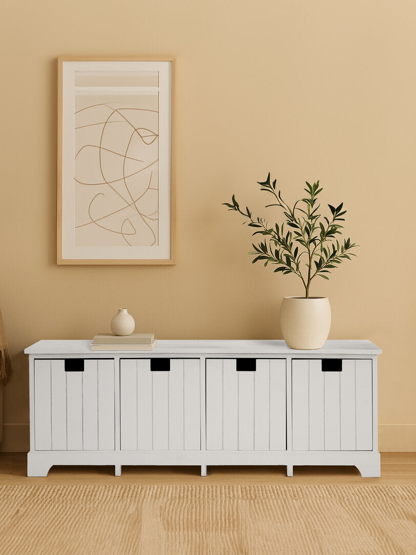 Belgravia England White Drawer Bench