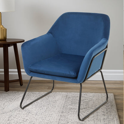 Amalfi Midnight Velvet and Black Frame Armchair