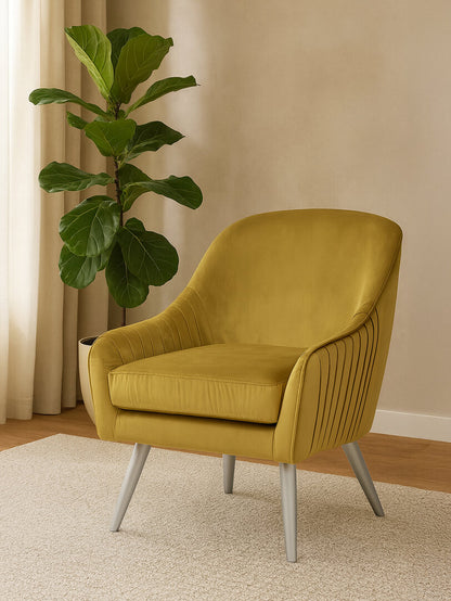 Como Mustard Velvet Armchair